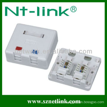 2 port rj45 modular surface Jack